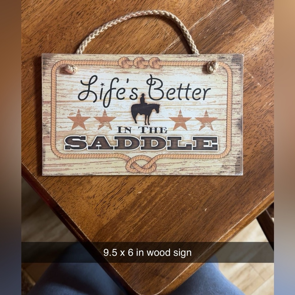Rustic Wood Sign with Horse Design